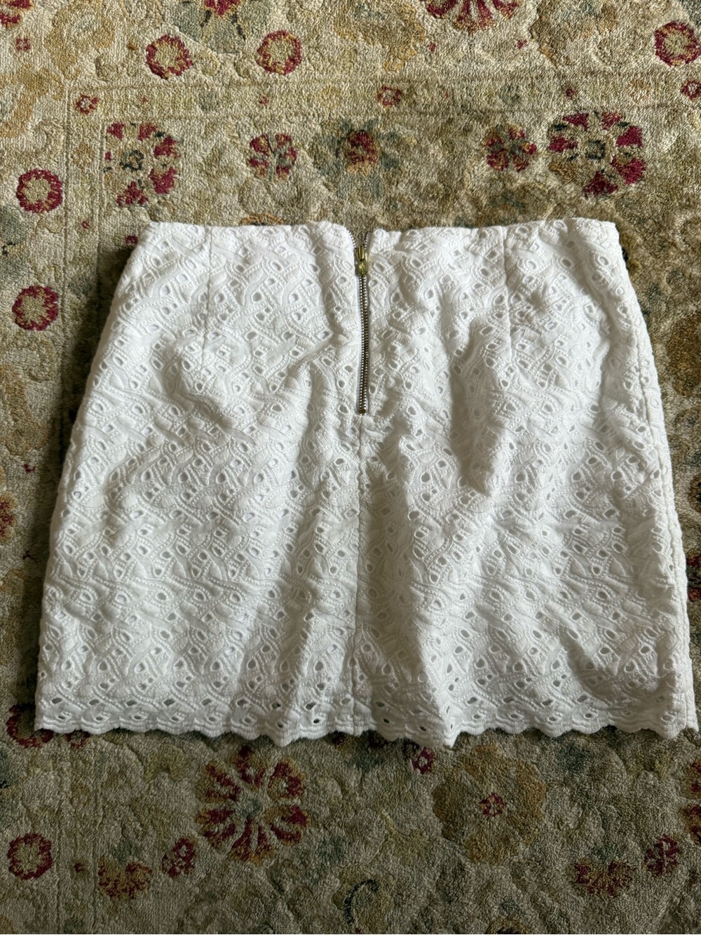 Lilly Pulitzer White Eyelet Mini Skirt with Back Zip
